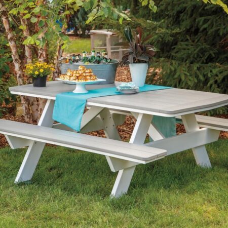 Poly Lumber Picnic Table with Benches Attached