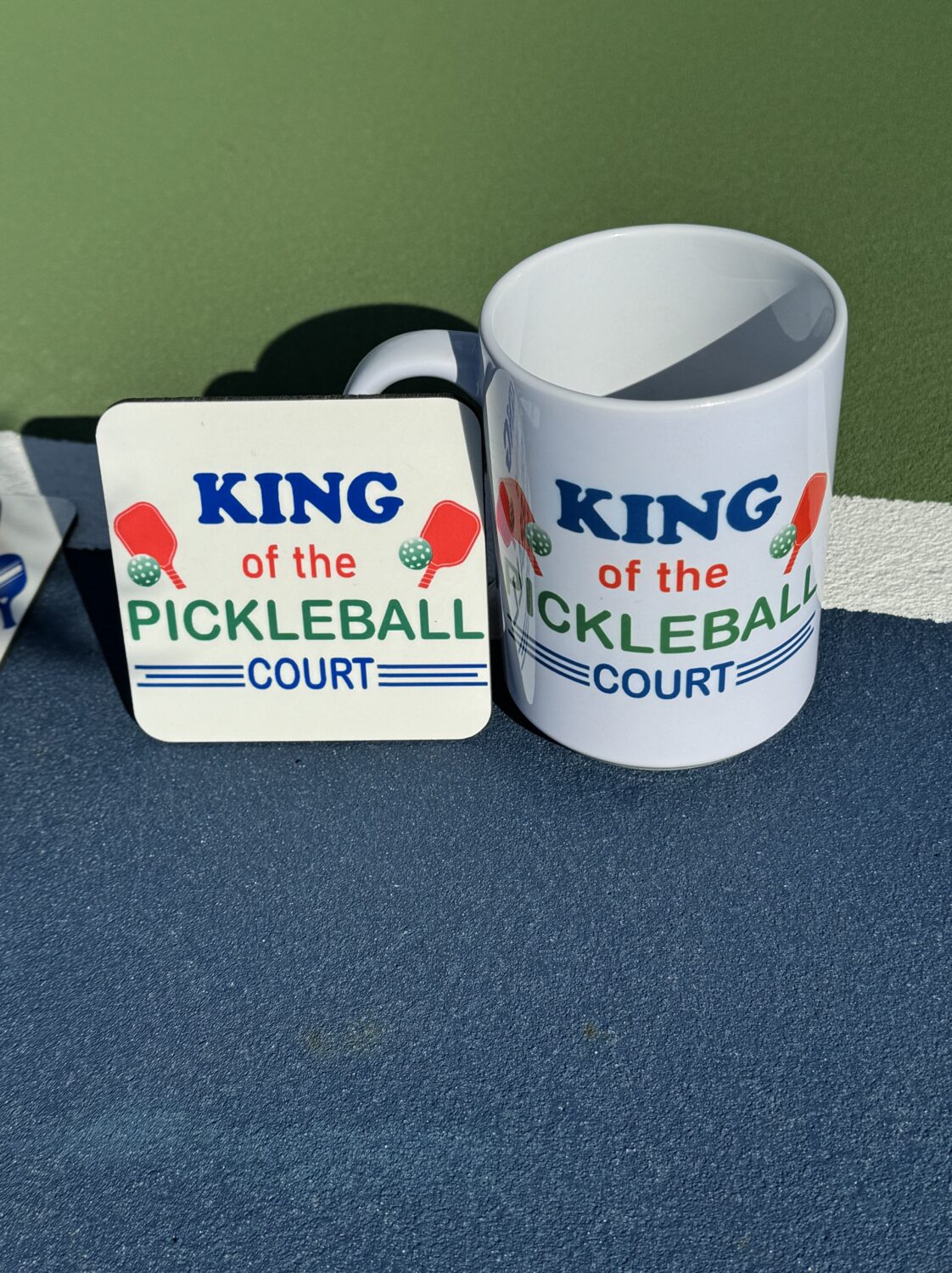 King of Pickleball Court Mug/Coaster Set